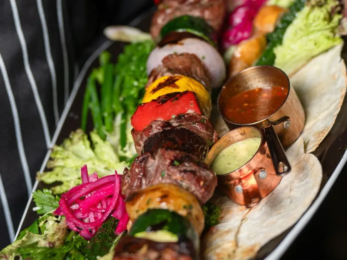 One meter skewer of New Zealand filet mignon at LETO Restaurant Guangzhou