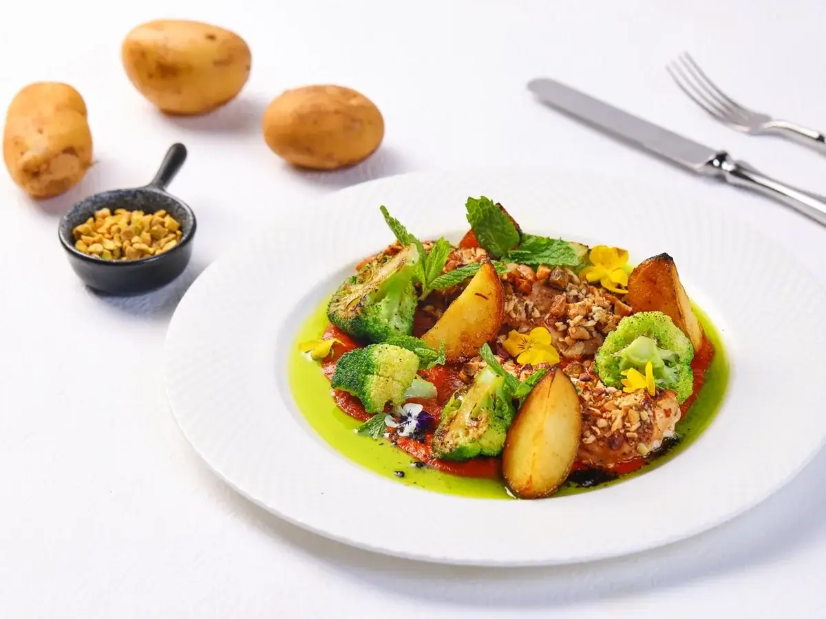 Baked Chicken Fillet with Nuts and Napoli Sauce at LETO Restaurant in Guangzhou