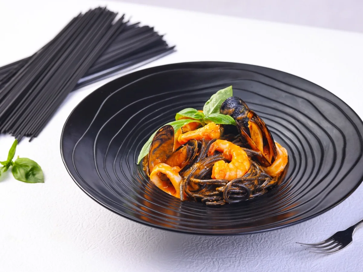 Black Spaghetti with Seafood at LETO Restaurant in Guangzhou
