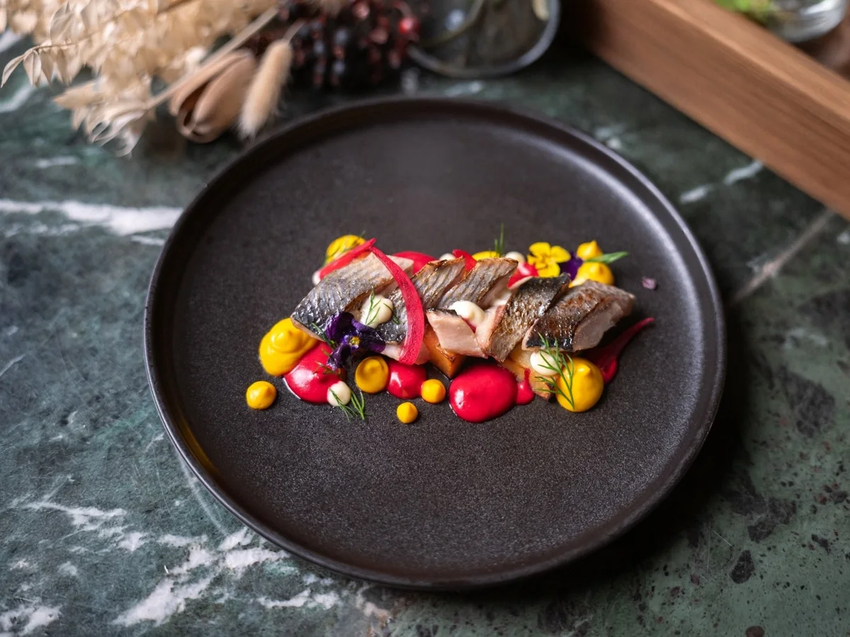 Signature Marinated Herring "Under a Fur Coat" at LETO Restaurant in Guangzhou