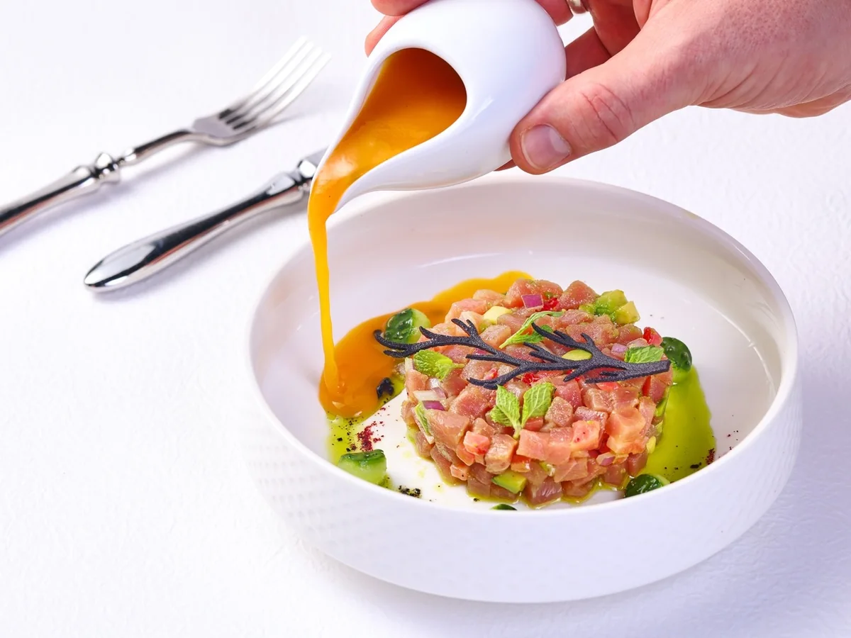 Signature Tuna Tartare with Tiger Sauce at LETO Restaurant in Guangzhou